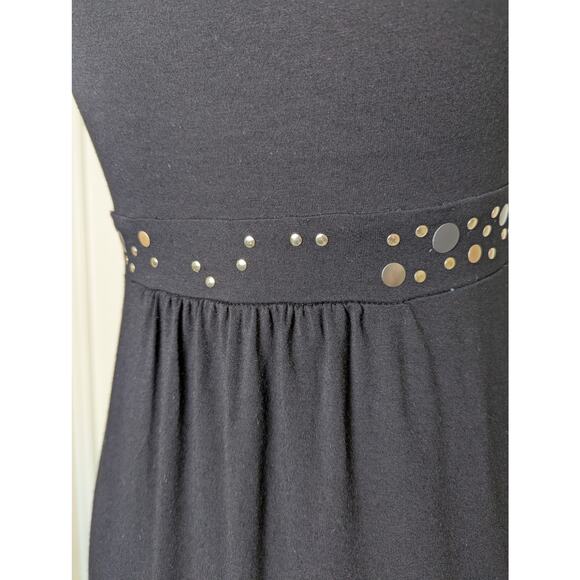 Anthropologie Lucy and Laurel Babydoll Studded Black Mini Dress Women Size M Y2K - Picture 9 of 12